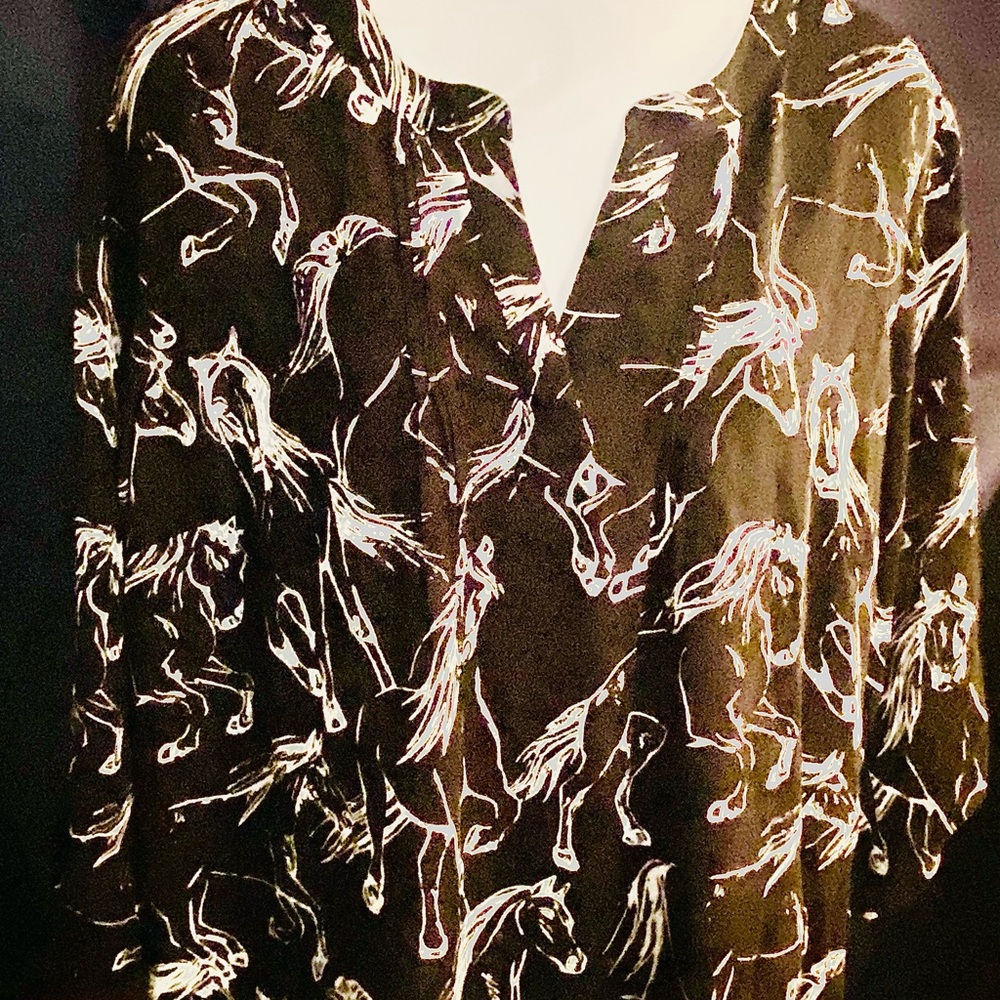 My Danielle Equestrian Print Blouse